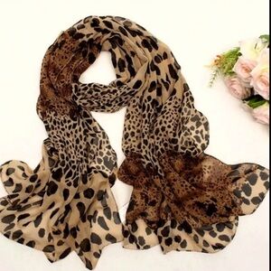 Animal Print Chiffon Scarf NEW 🏷️